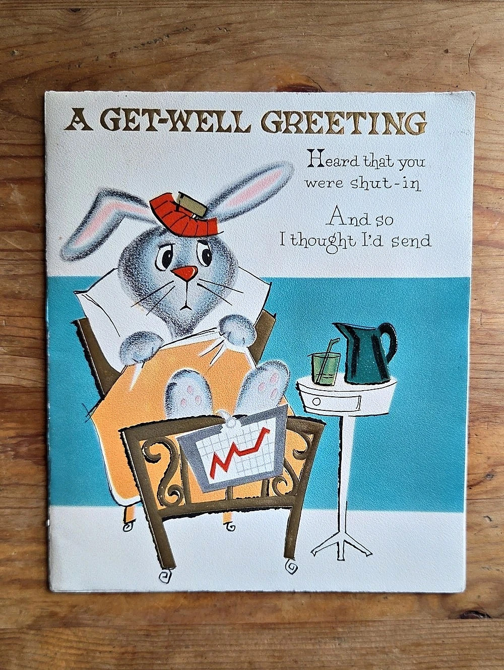 VTG Unused American Greetings Get Well Card Pop Up Mini Magazines CARD ONLY